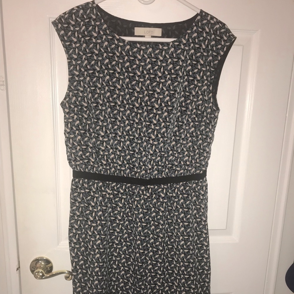 LOFT dress-Medium-green black print
